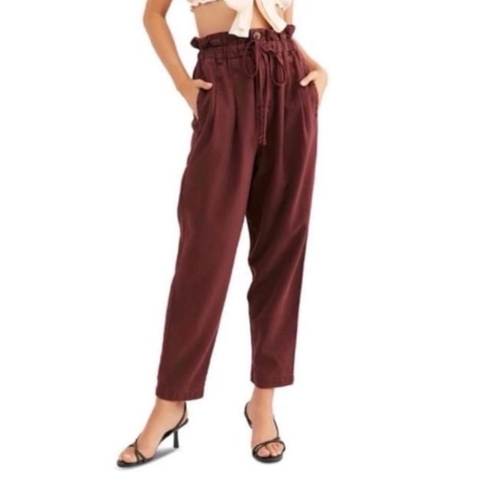 Free People Margate Pleated Paper bag Trouser Pant size xs